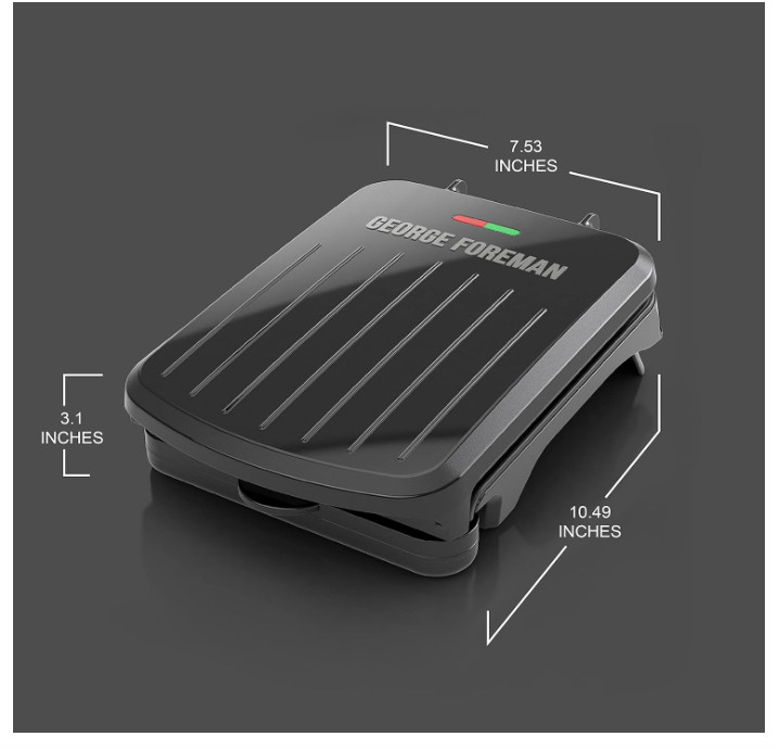 New George Foreman 2-Serving Classic Plate Grill – Free Shipping