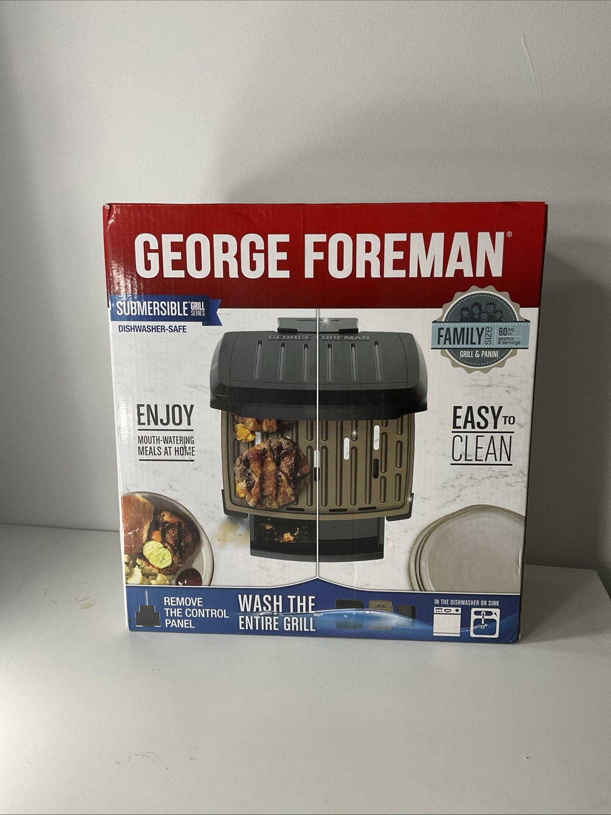 George Foreman – GRECV075B – 5-Serving Submersible Grill – Black Plates