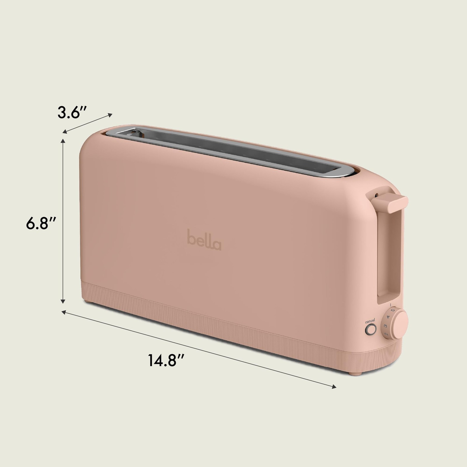 bella 2 Slice Slim Toaster, Fits-anywhere™ Kitchenware, 6 2 Slice, Blossom