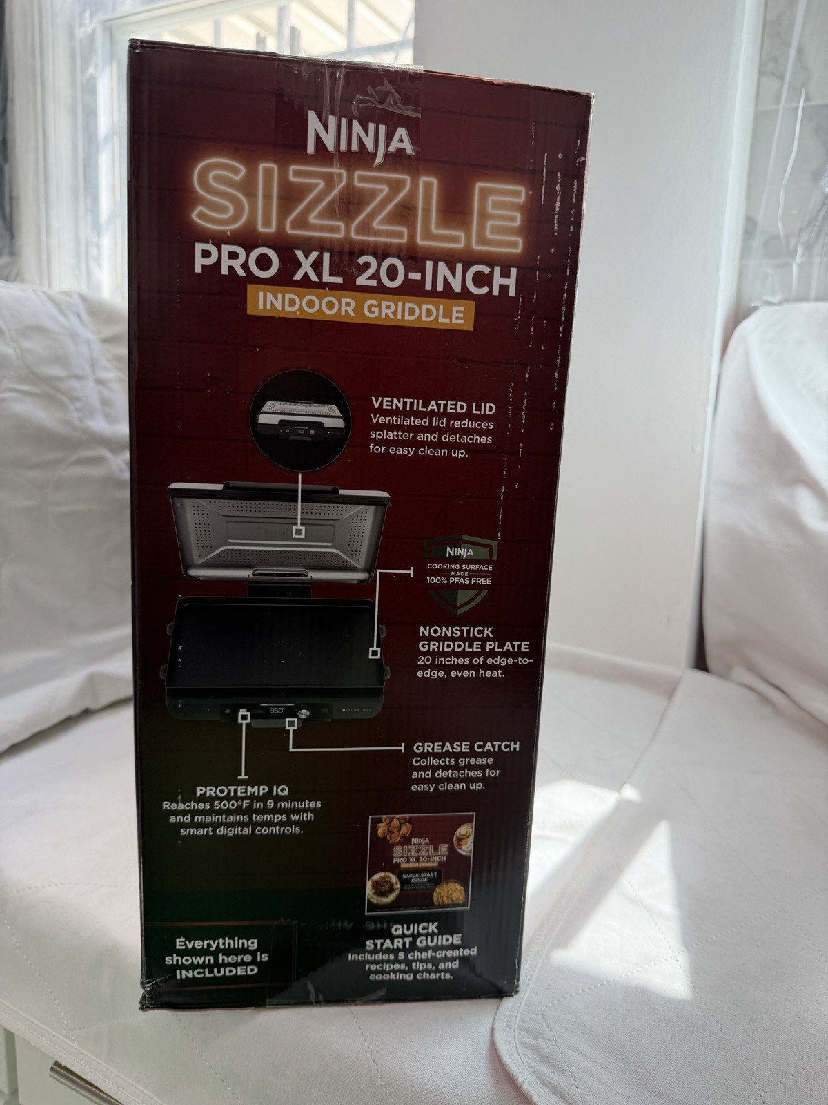 Ninja – Sizzle Pro XL 20-Inch Indoor Griddle & Grill with ProTemp IQ – Black
