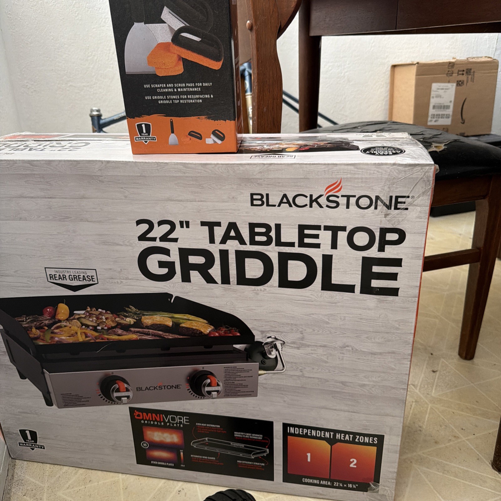 Brand new unopened Blackstone 22 in Tabletop Griddle + cleaning kit