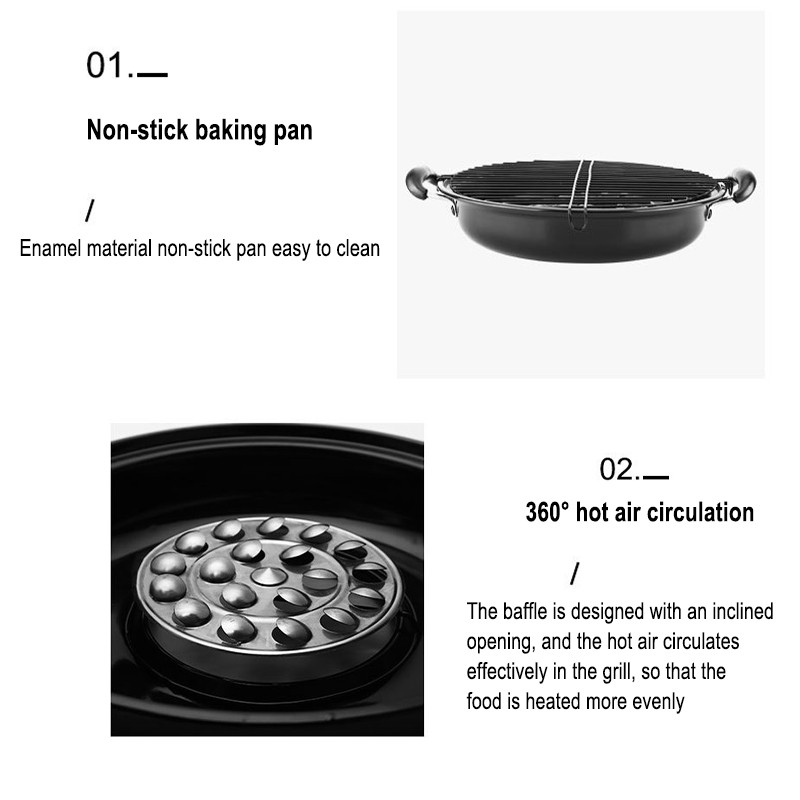 Indoor Grill Pan with Revolving BBQ Plate Asador Griddle Pan for Gas Stove Top