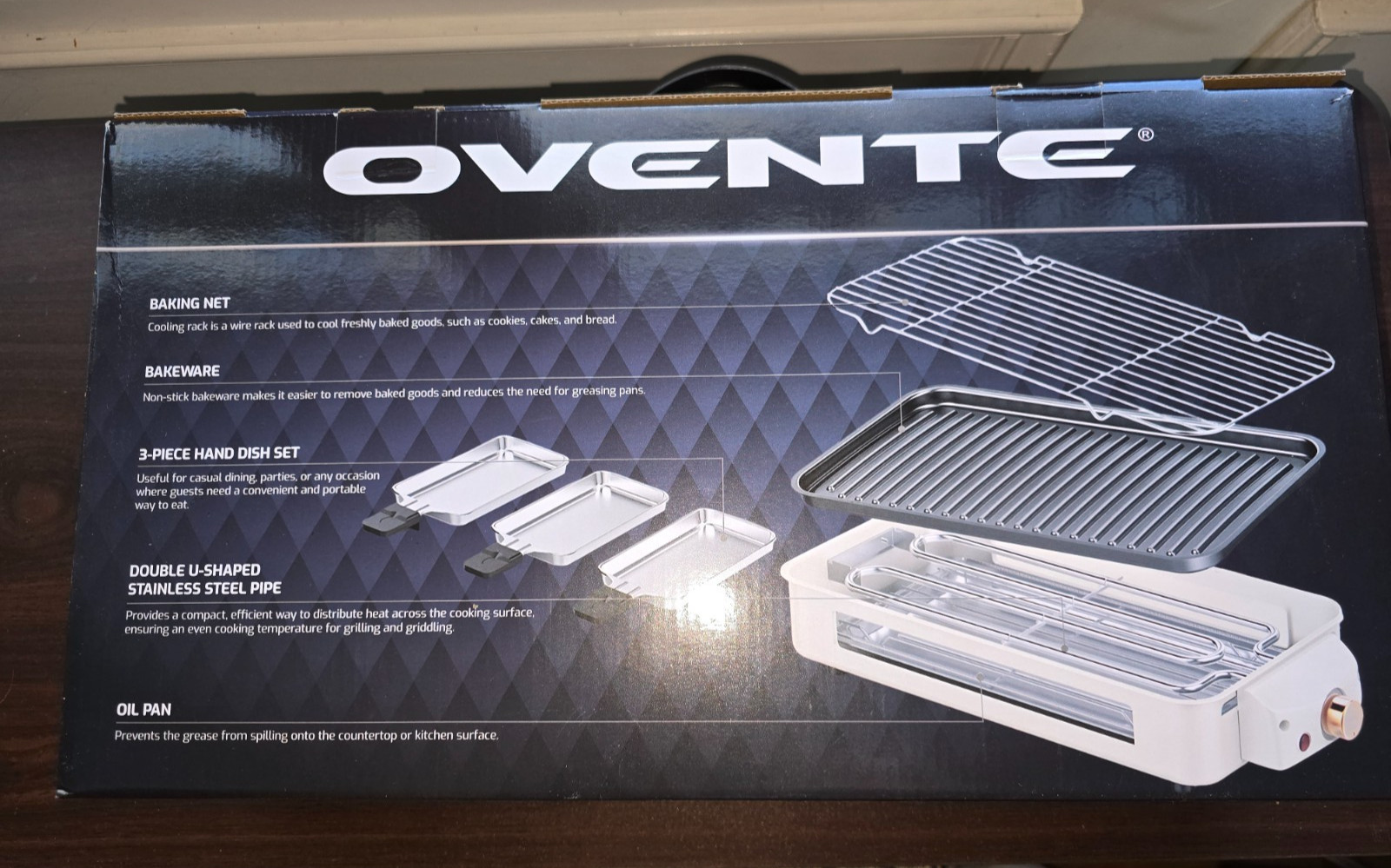 OVENTE Multi Use BBQ Griddle Raclette Grill – Non-Stick – Overheat Protection