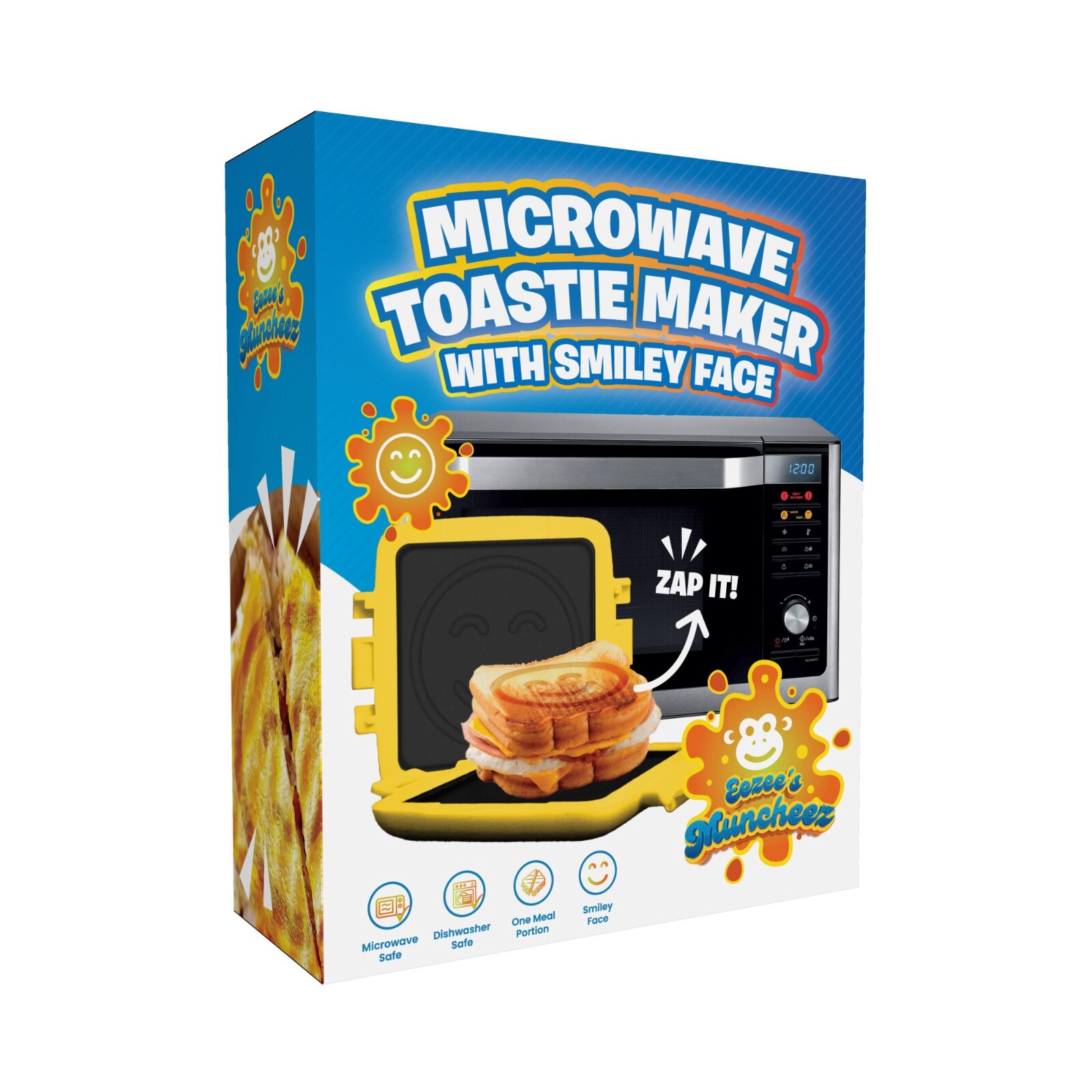 Eezee Muncheez Microwave Sandwich Maker Fun Smiley Toastie Grill