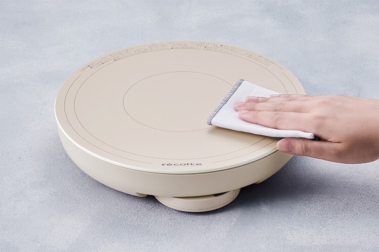 Recolte RIH-1 Tabletop IH Heater Cooking Griddle Plate AC100V Cream White Japan