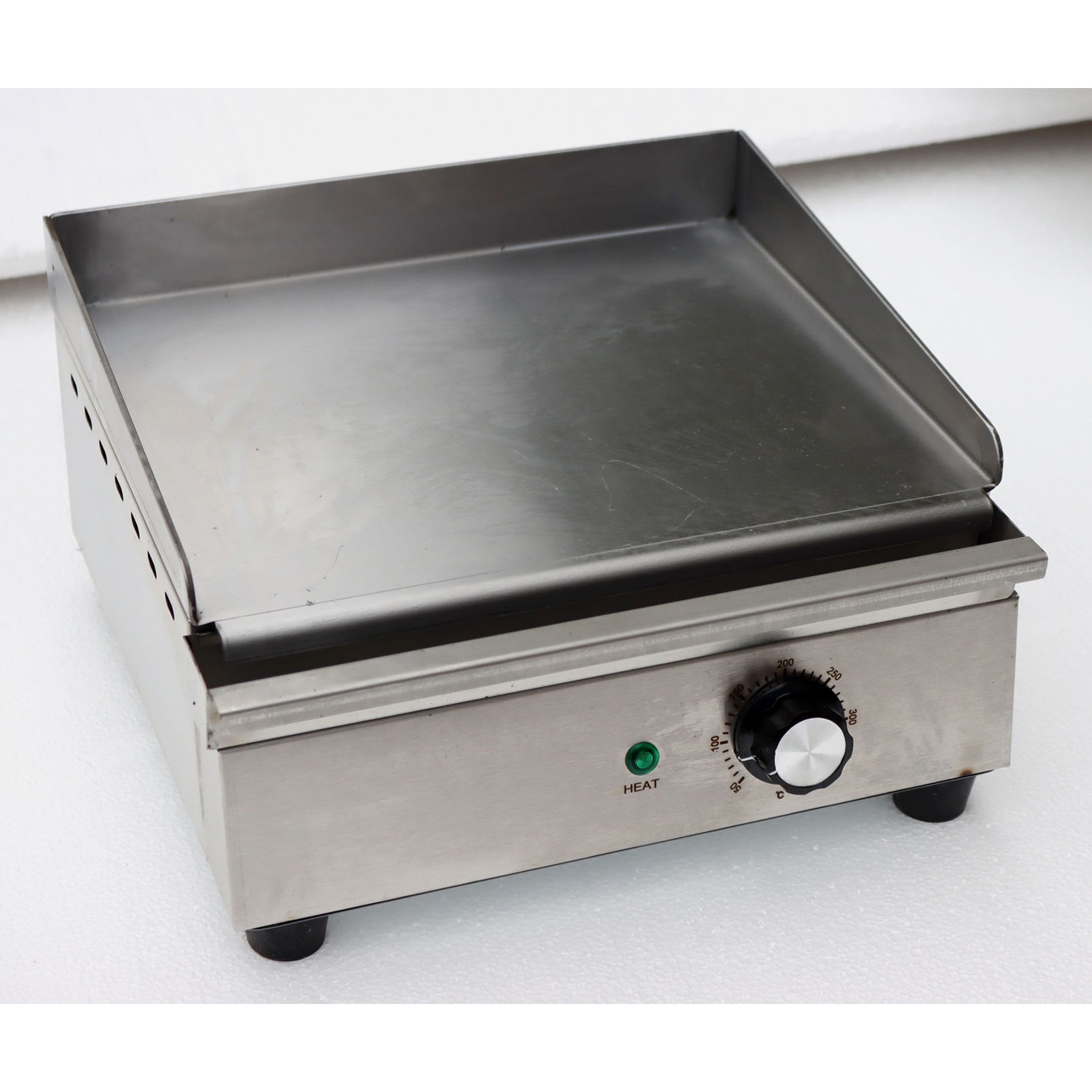 110V Electric Griddle Flat Grill 12.5*10.25in Stainless Steel Countertop Griddle