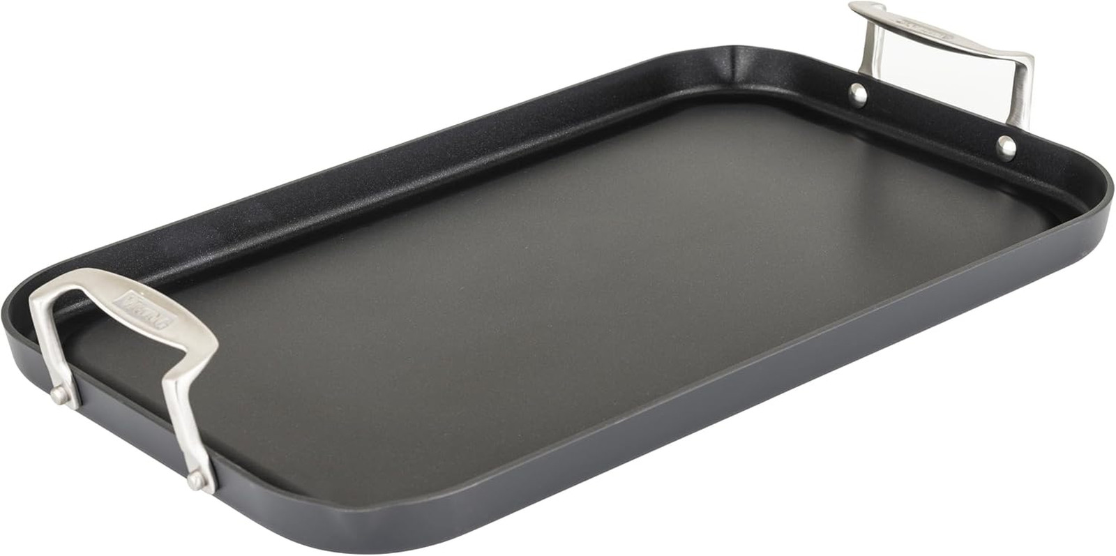 Viking Nonstick Double Burner Griddle, 19 X 11 Inch Hard Anodized Kitchen Grill