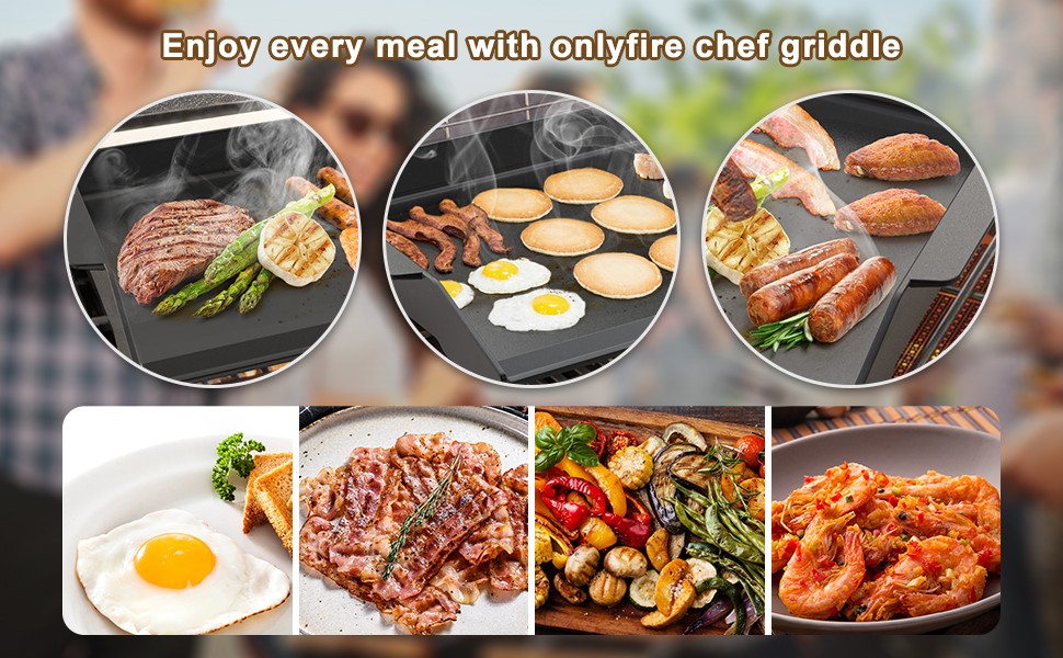 Onlyfire Pre-Seasoned Universal Cast Iron Cooking Griddle, 23″ x 16″ | Nonstick
