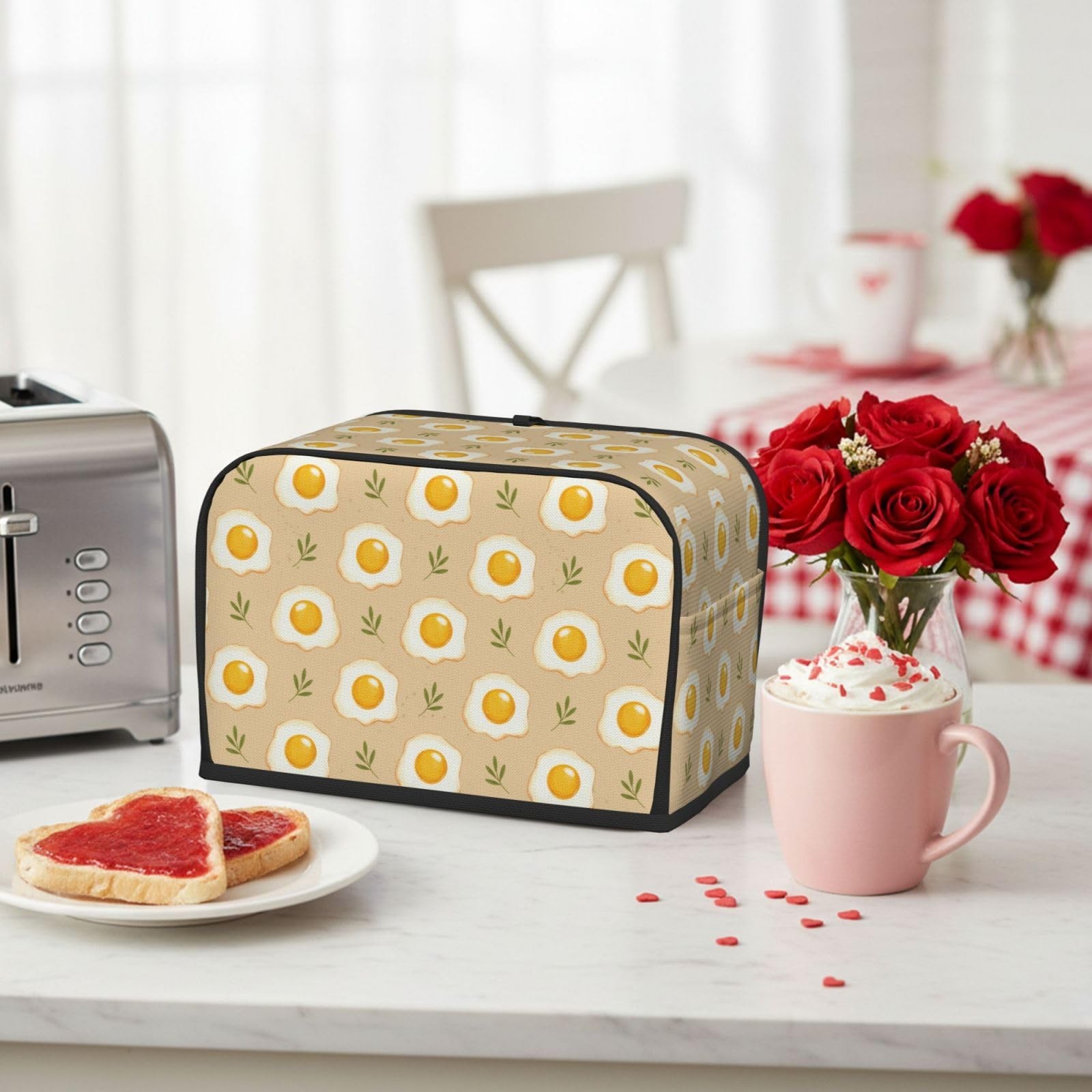 NeuKim 2 Slice Toaster Cover Rustic Fried 2 Slice, Egg Botanical