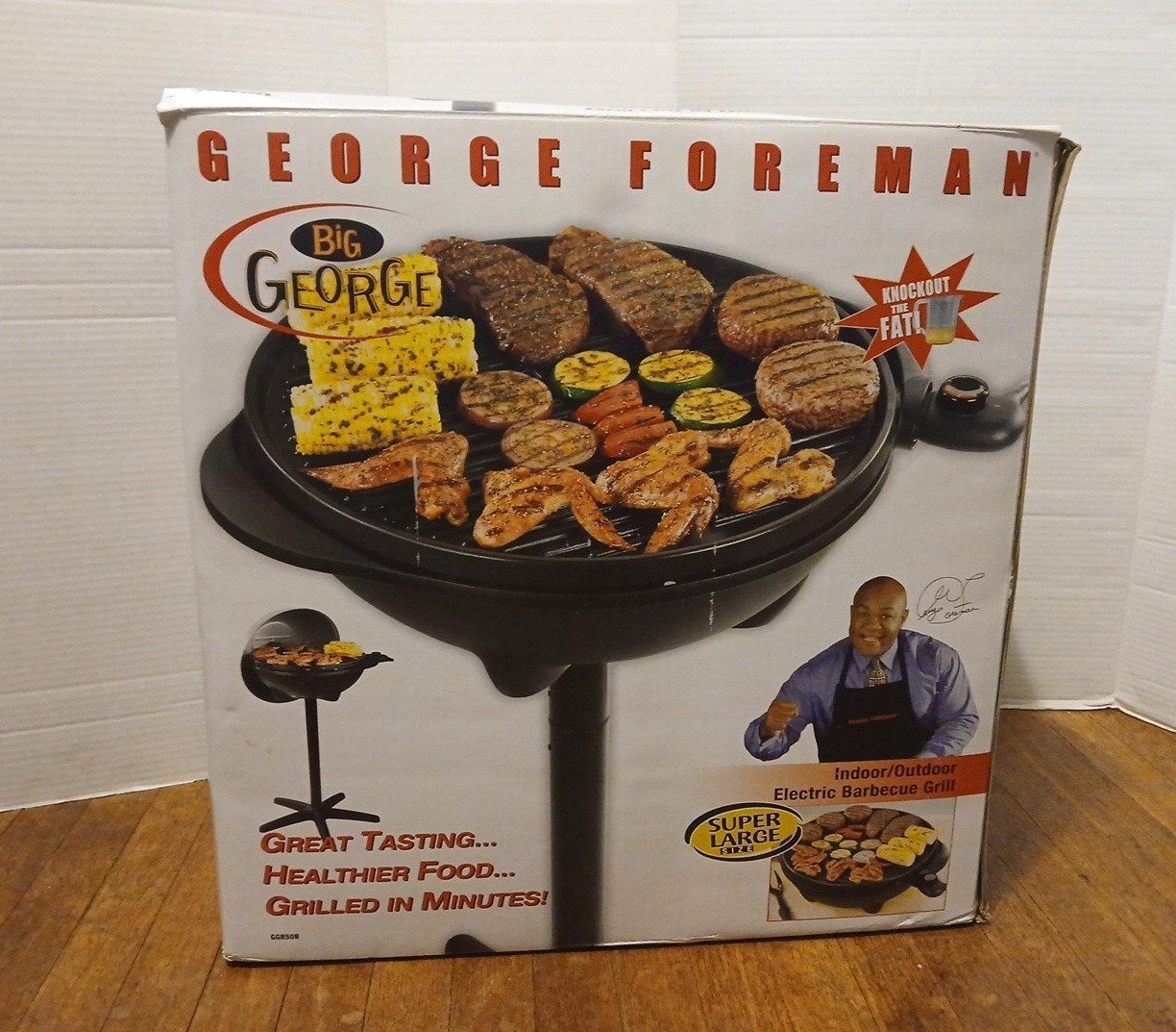 George Foreman Big George XL Grill GGR50B Electric Grill Indoor/Outdoor Open Box