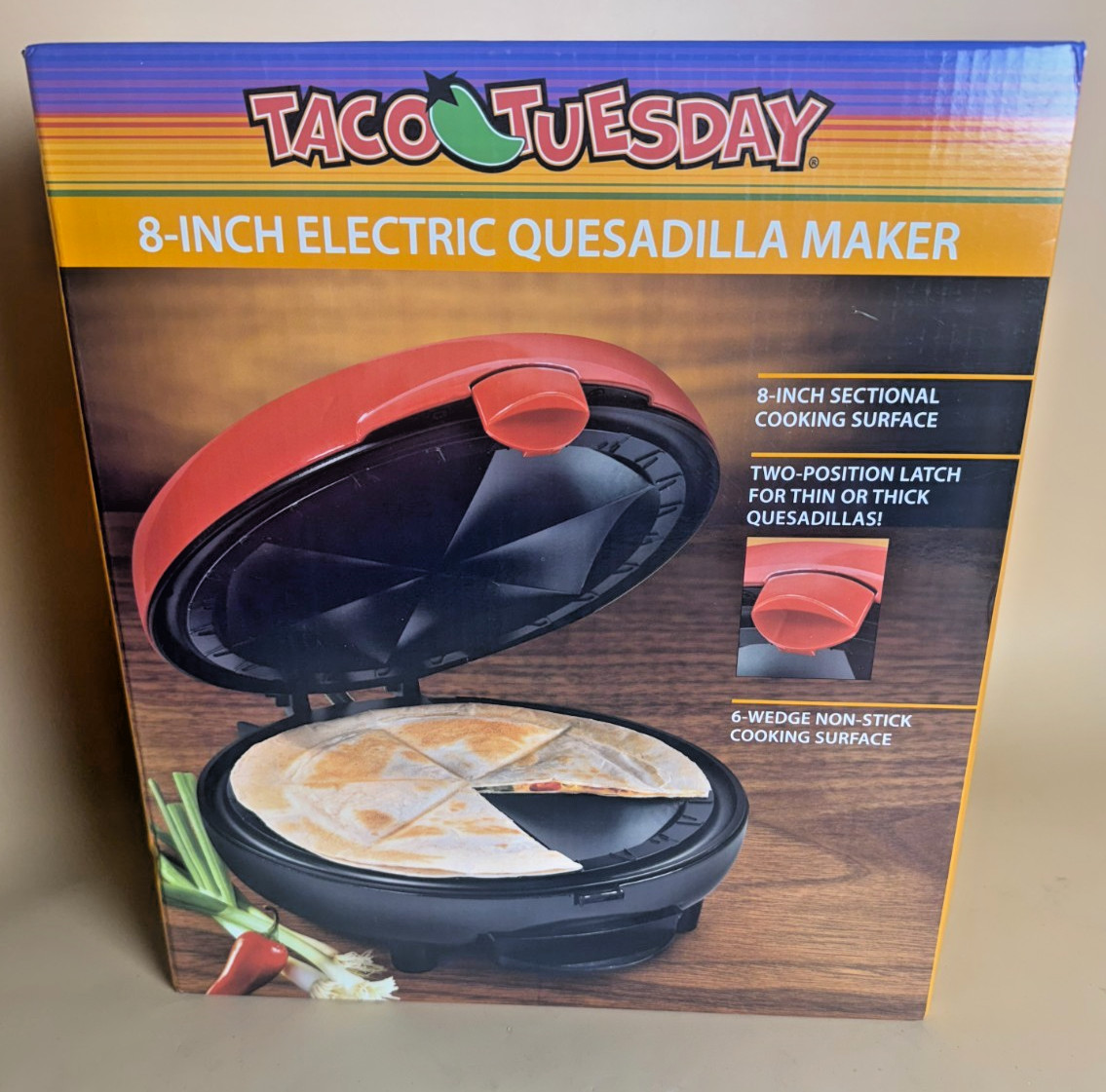 TACO TUESDAY 8-Inch Electric Quesadilla Maker Brand New & Sealed