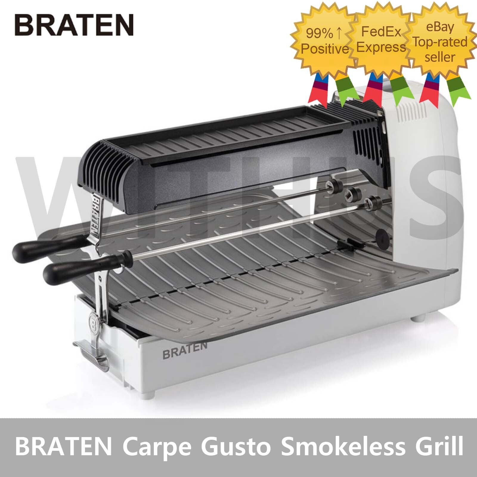 BRATEN Carpe Gusto Smokeless Grill FTBRCG for Korean BBQ, Steak, Fish & Skewers