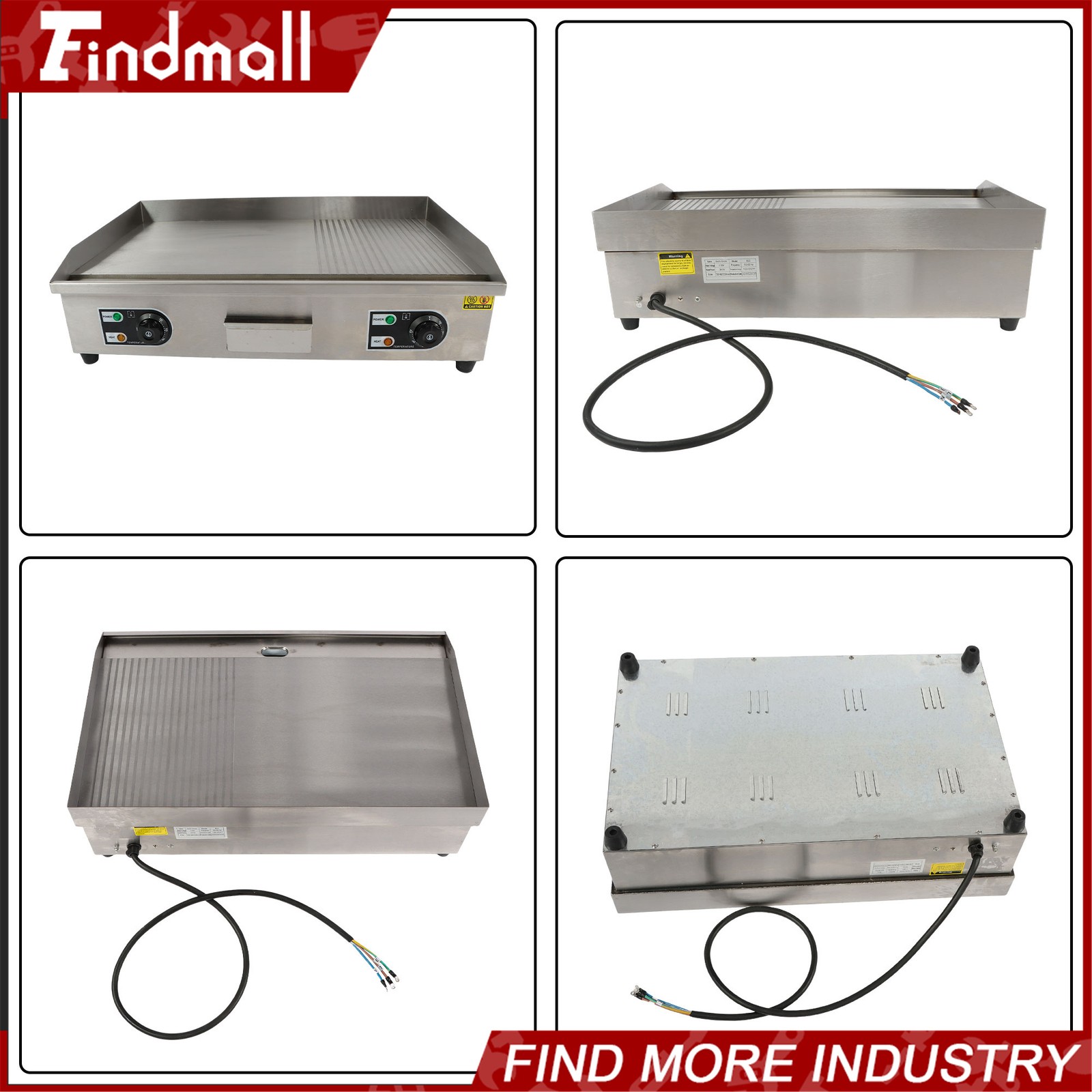 30 Inch 3000W Electric Griddle Commercial Grade Wide Flat Top Grill 122-572℉