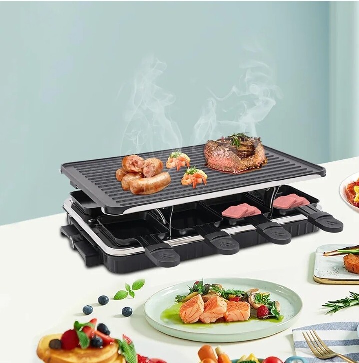 Electric Indoor Raclette Table Grill, 1300W Korean BBQ Grill, Removable…