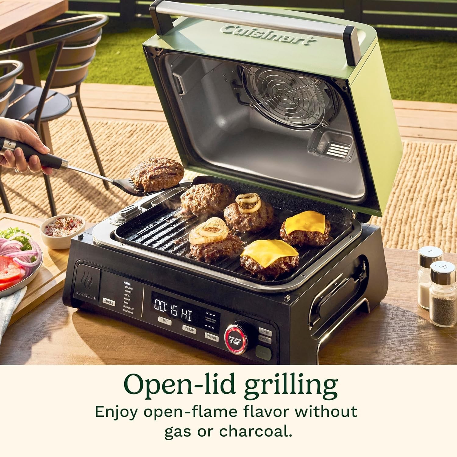 Cuisinart FlavorBoost™ 8-in-1 Outdoor Electric Grill, Smoker & Air Fry,