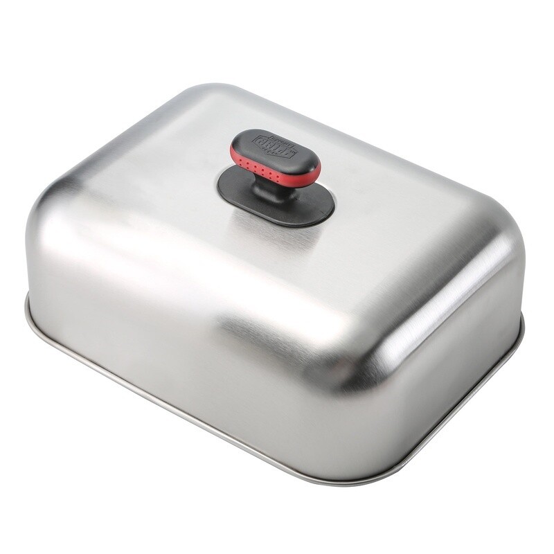Stainless Steel Griddle Dome Soft Grip Heat Retaining Cooking Tool Chefs