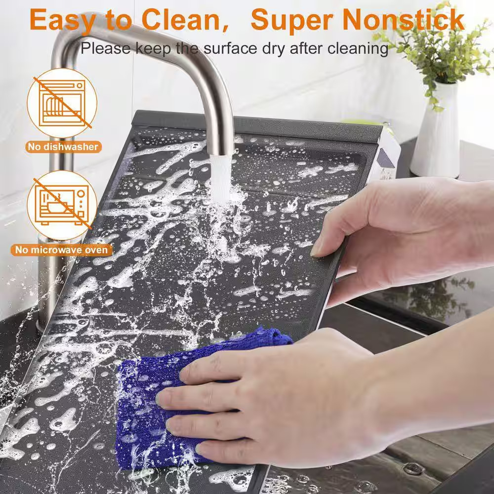 Aluminum Nonstick Griddle Plate Gray Finish for Gas Cooktop Compatible with GE S