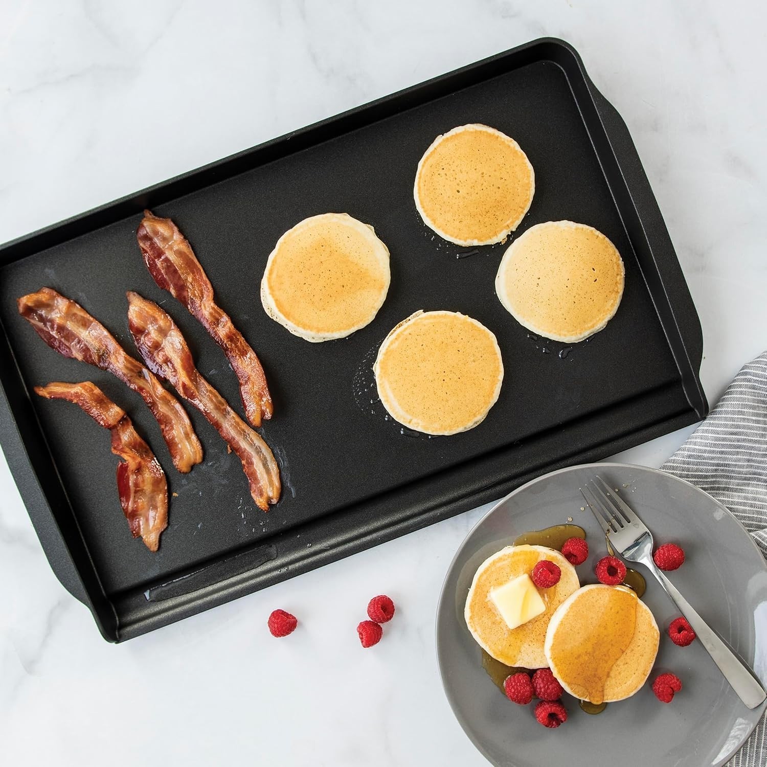 2 Burner Backsplash Griddle, Nonstick