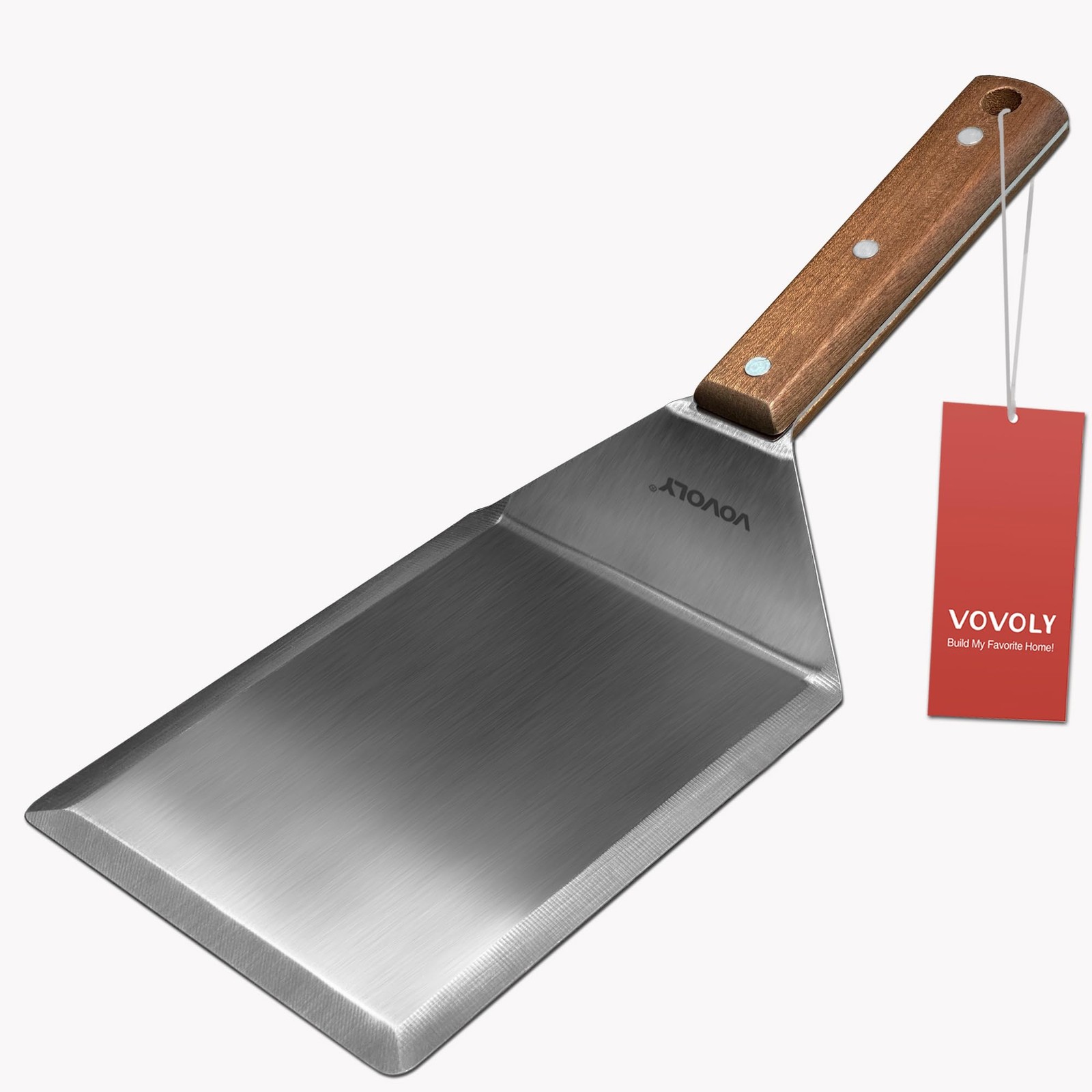 Extra Wide Spatula, Large Metal Spatula with 5″ x 6″, Wood & Stainless Steel
