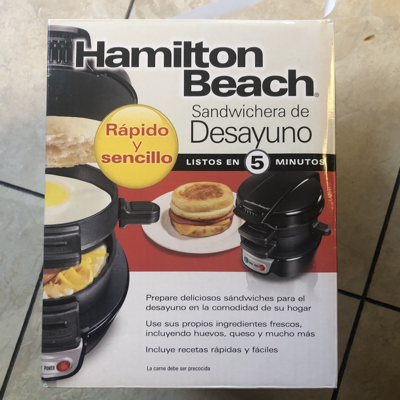 Hamilton Beach Quick And Easy Breakfast Sandwich Maker Black NEW