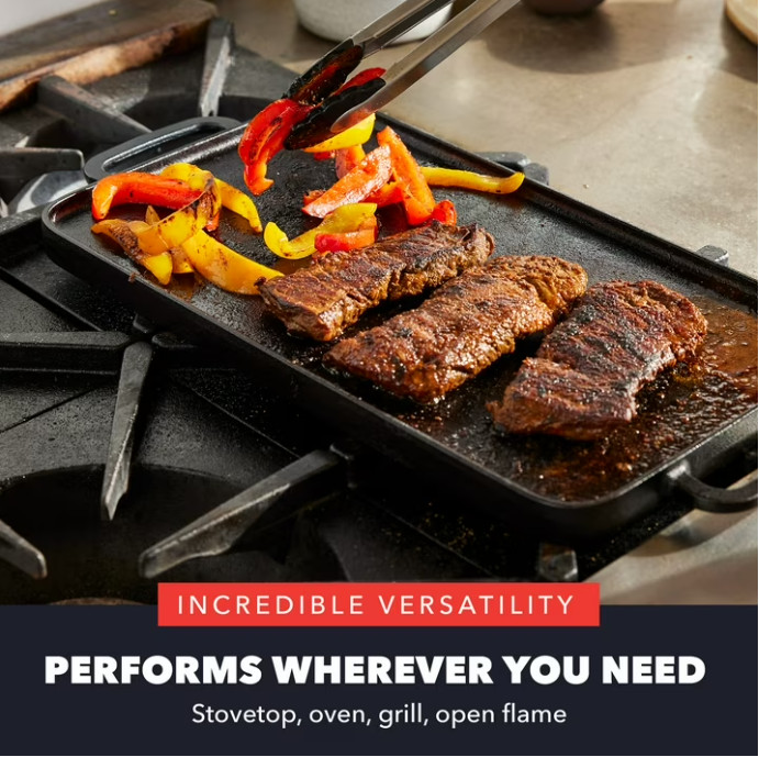 GreenPan Bobby Flay 11″ Cast Iron Reversible Grill/Griddle