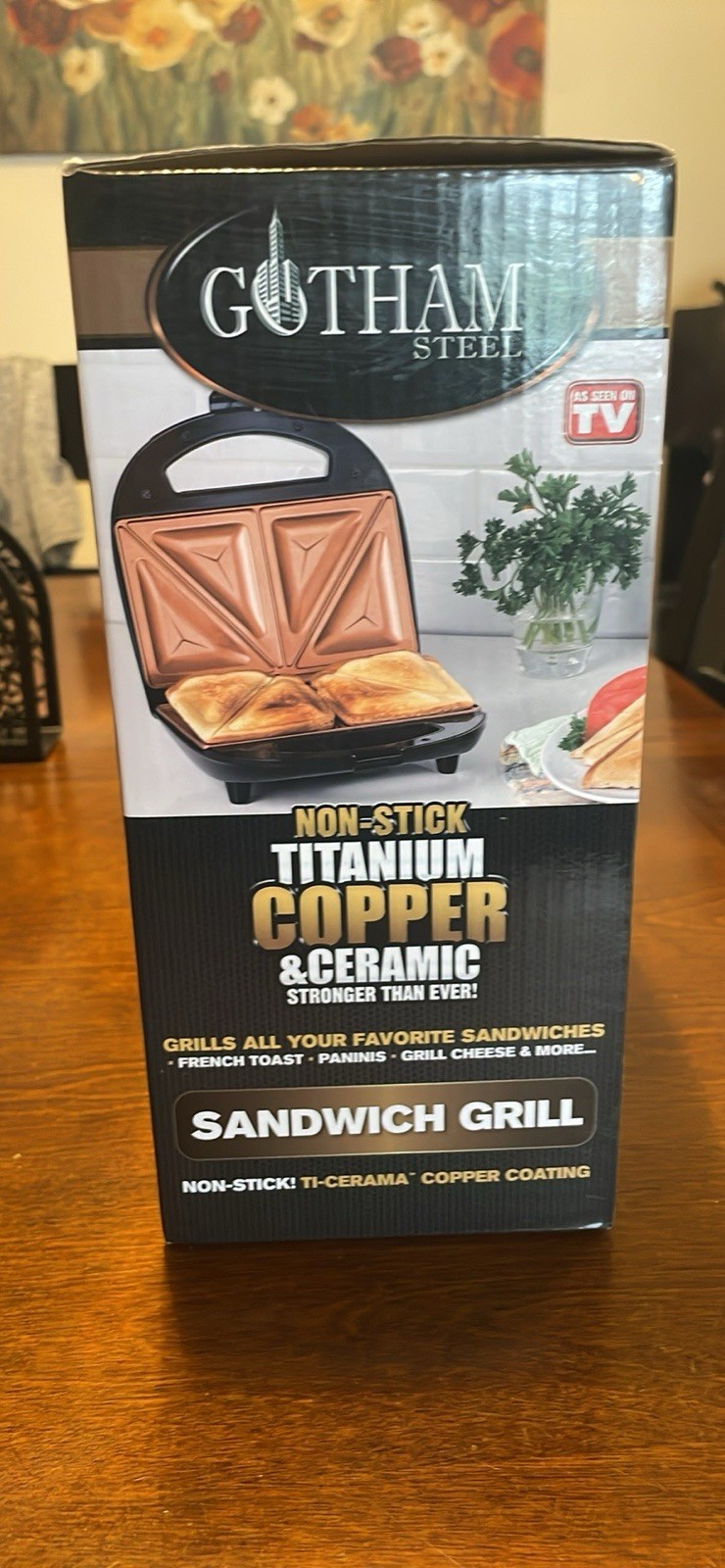 Gotham Steel Panini Press Sandwich Maker Grill Nonstick Open Box Indoor Grill