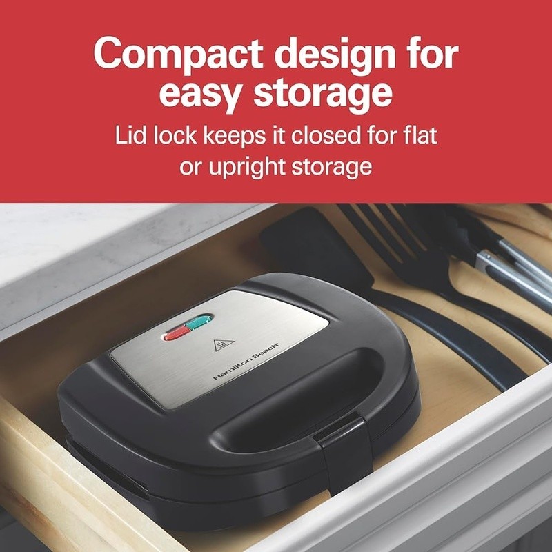 4 Slot Hot Sandwich Maker Nonstick Easy Cleanup Seals Thick Sandwiches New