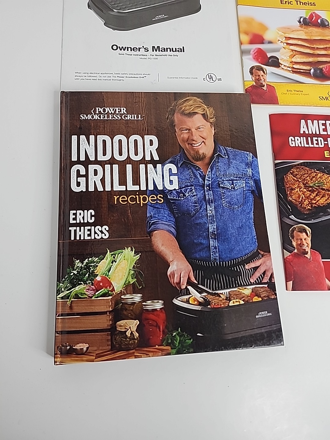 Power Smokeless Grill PG-1500 Owners Manual & Recipe Griddle Guide Favorite New