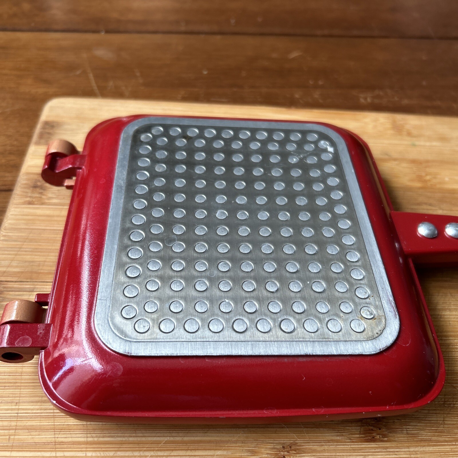 Red Copper Flipwich Non-Stick Stovetop Campfire Grill Sandwich and Panini Maker