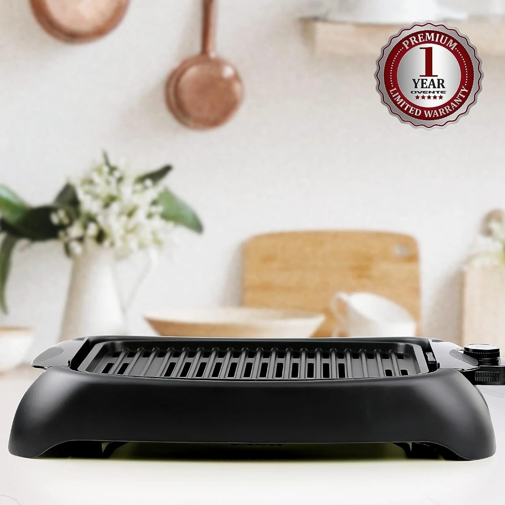 Electric Indoor Grill with 13″x10″ Nonstick Cooking Surface, 1000W Power