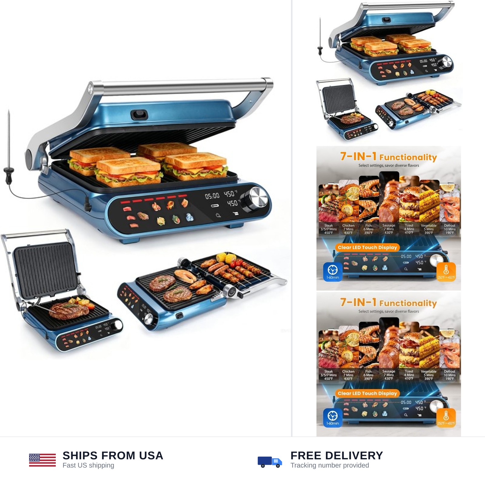 Taylor Swoden 7-in-1 Panini Press Sandwich Maker, Electric Indoor Grill | 150…