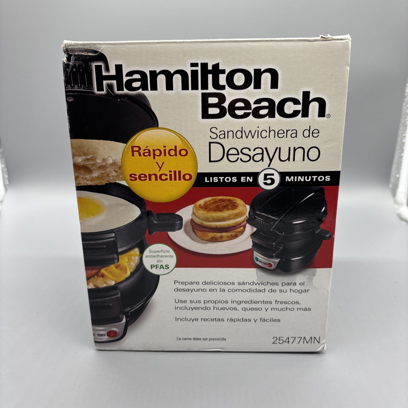 New Hamilton Beach 25477MN Breakfast Sandwich Maker