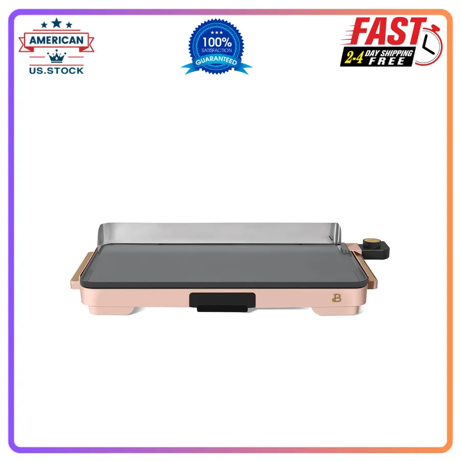 Drew Barrymore Beautiful XL Electric Griddle 12×22 Nonstick Rose Gold