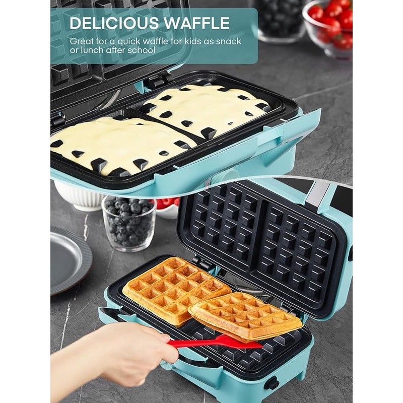 1200W 3 in 1 Breakfast Sandwich Maker W/ Removable Plates Non Stick Easy Clean
