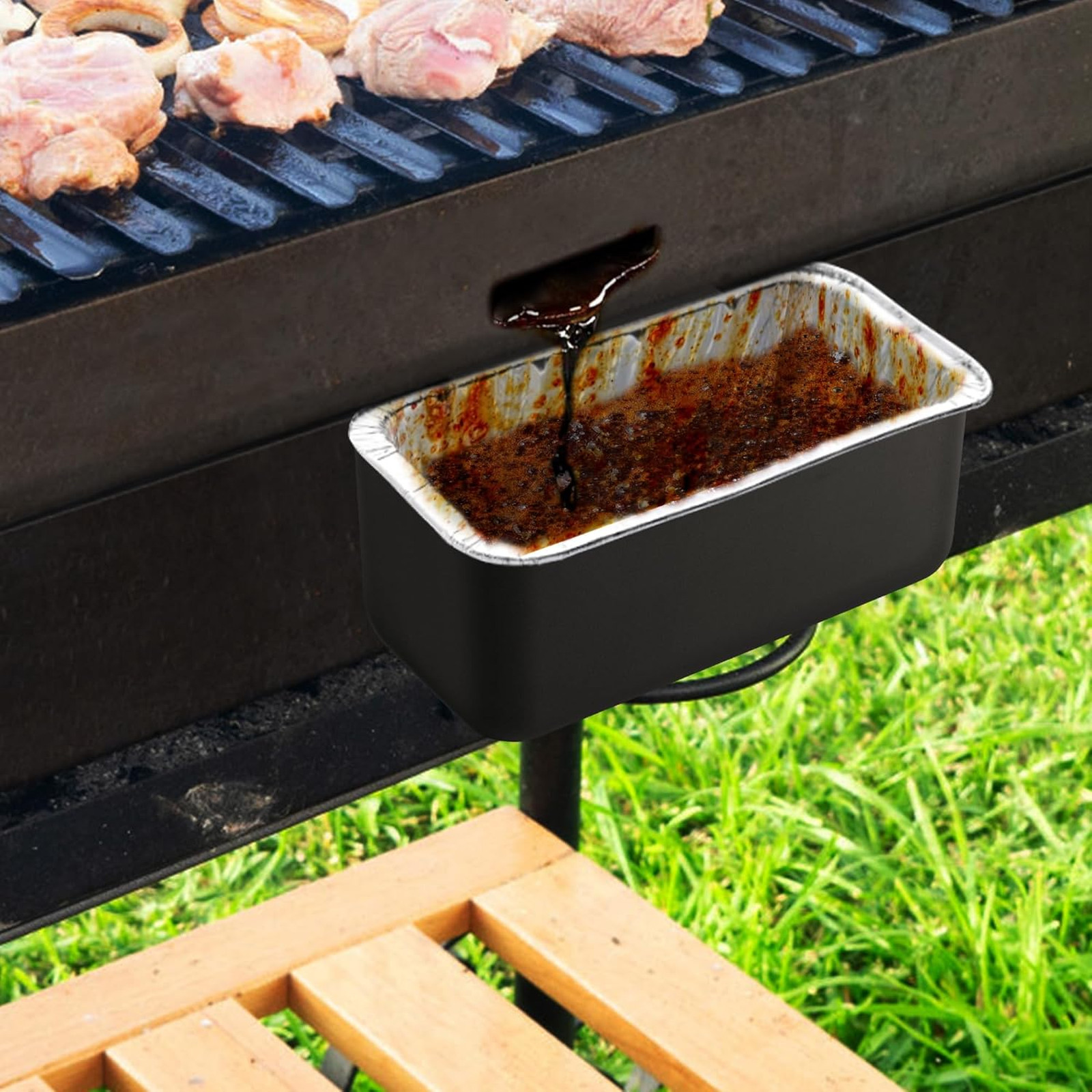 Griddle Grease Catcher for Blackstone Grill with 10 Liners Aluminum Drip Pan for