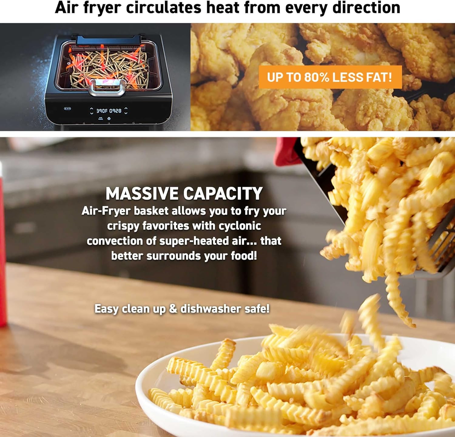Smokeless Indoor Grill & Air Fryer Raclette Grill with Smoke Extracting Technolo
