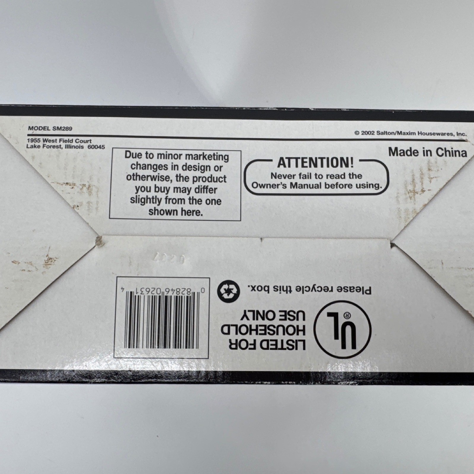 Salton Sandwich Maker Black Automatic SM289 Vintage New In Box