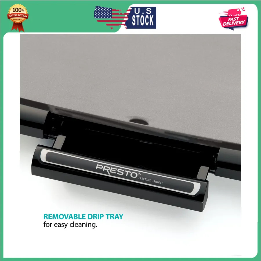 Presto Ceramic Nonstick Electric Griddle with Multifunction Warming Tray