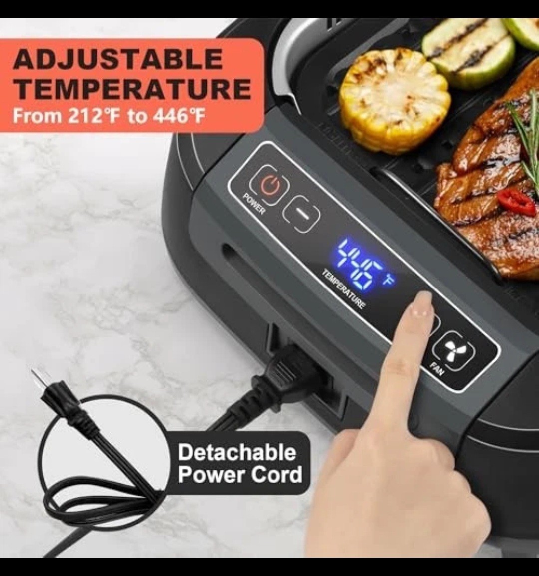 Smokeless Indoor Grill, Electric Grill Double Grill Plates Smokeless Grill