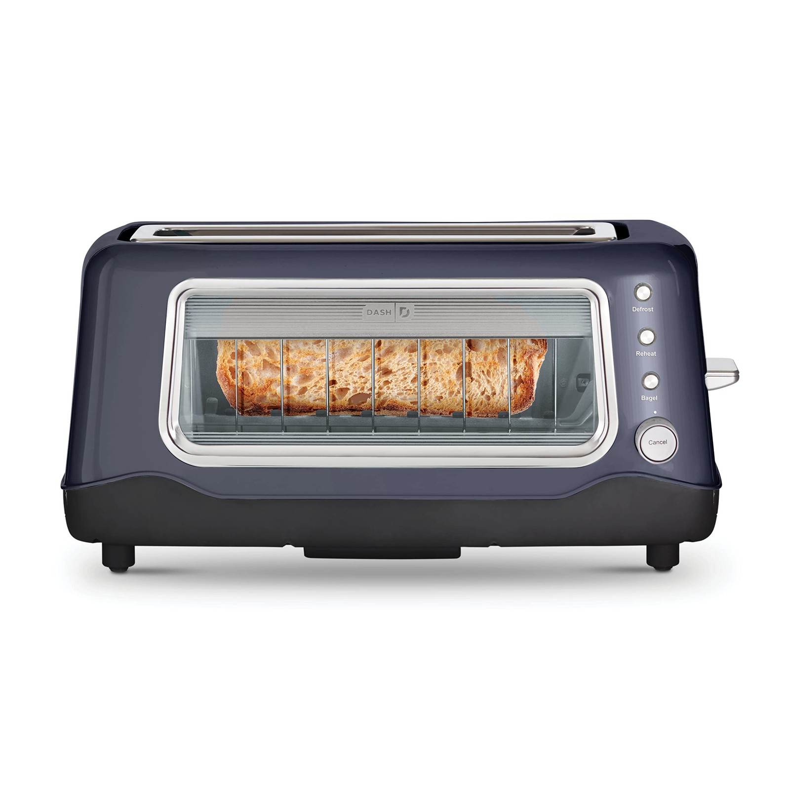 DASH Clear View Toaster: Extra Wide Slot Toaster with See 2 Slice, Gray