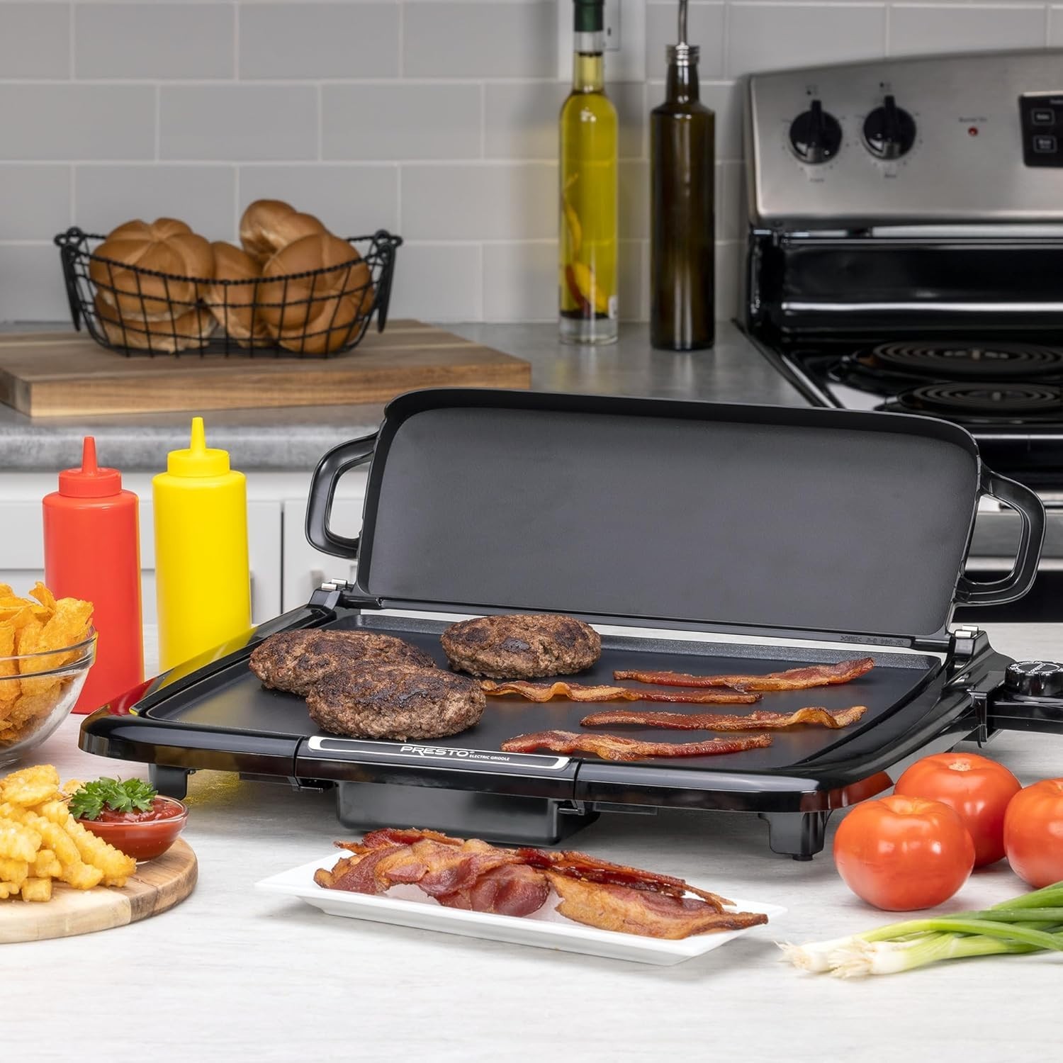 Presto 07023 XL Cool-Touch Electric Griddle Warmer 14×15 Ceramic Nonstick PFAS