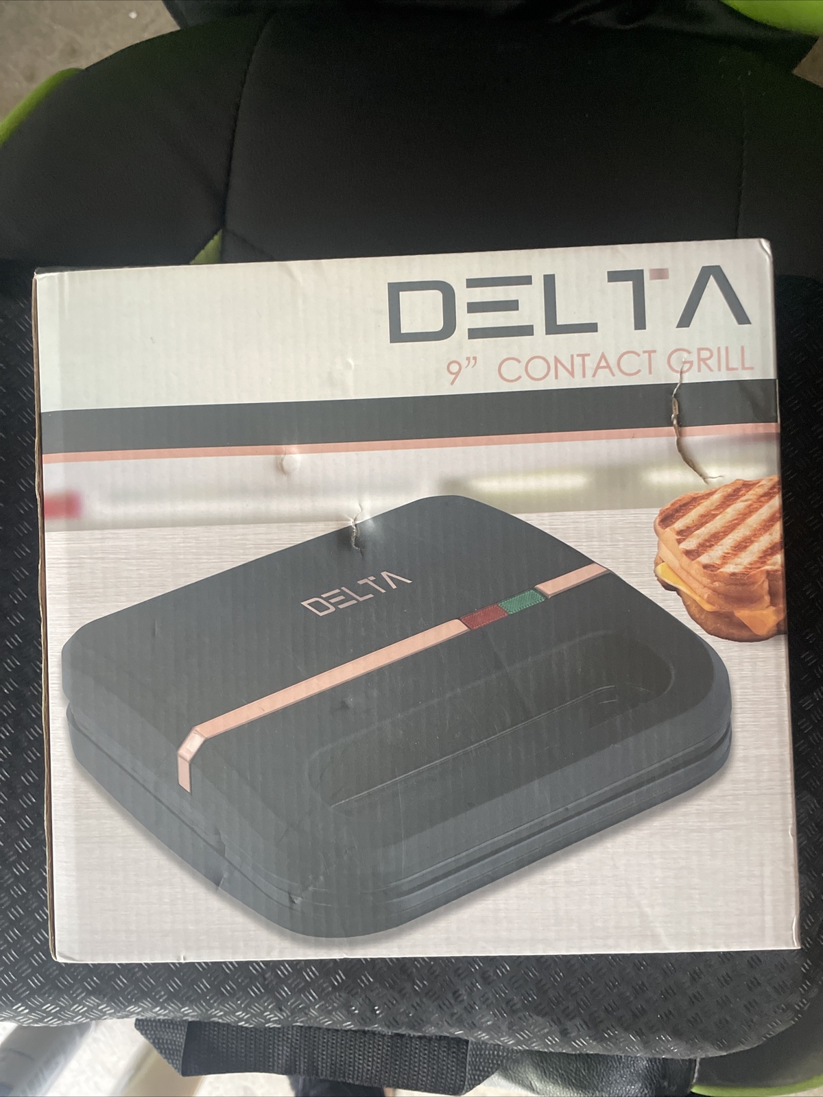 electric Grill Delta 9″ black/rose gold countertop Panini Press