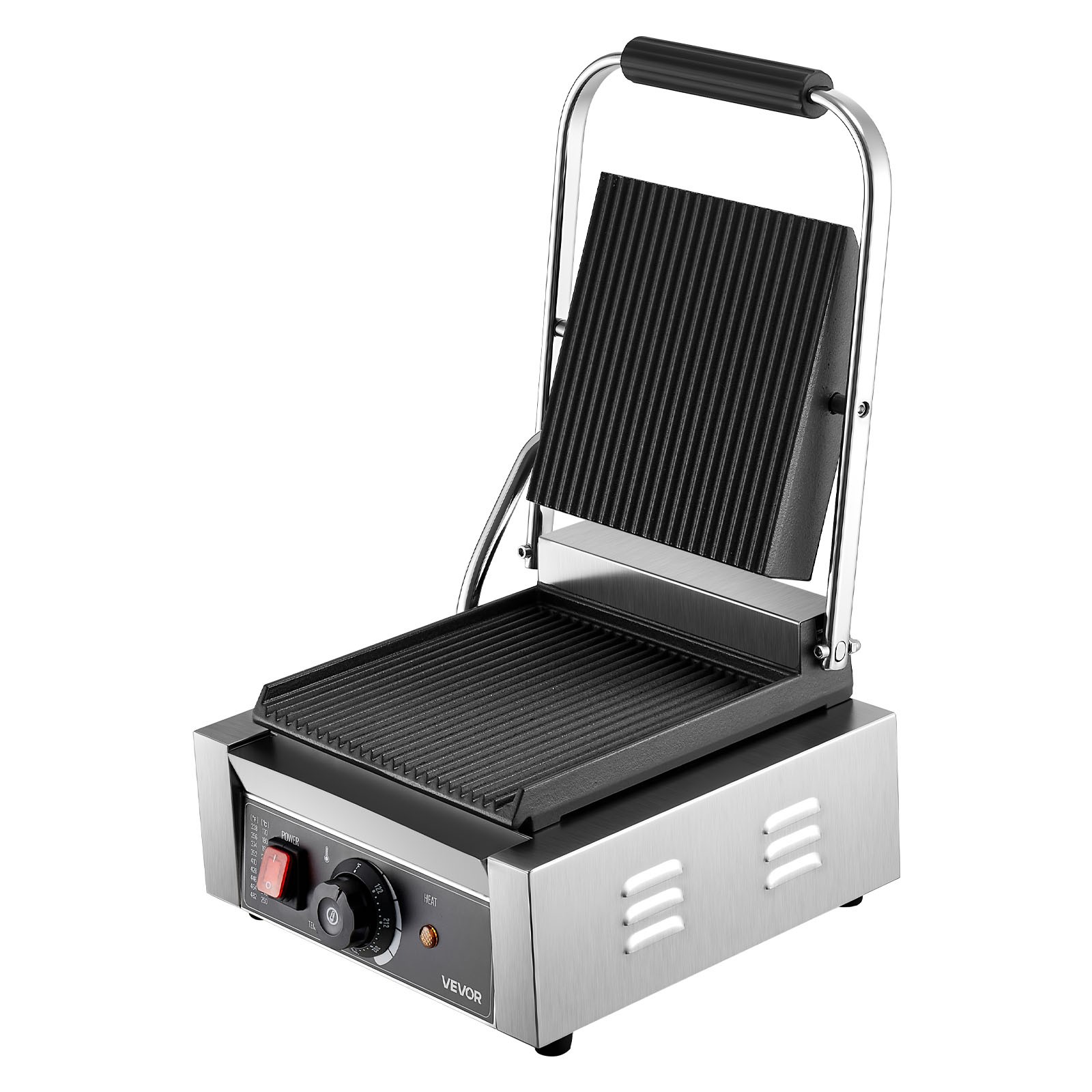 VEVOR Commercial Panini Press Grill Electric Sandwich Maker Griddle Plate8.8x9in