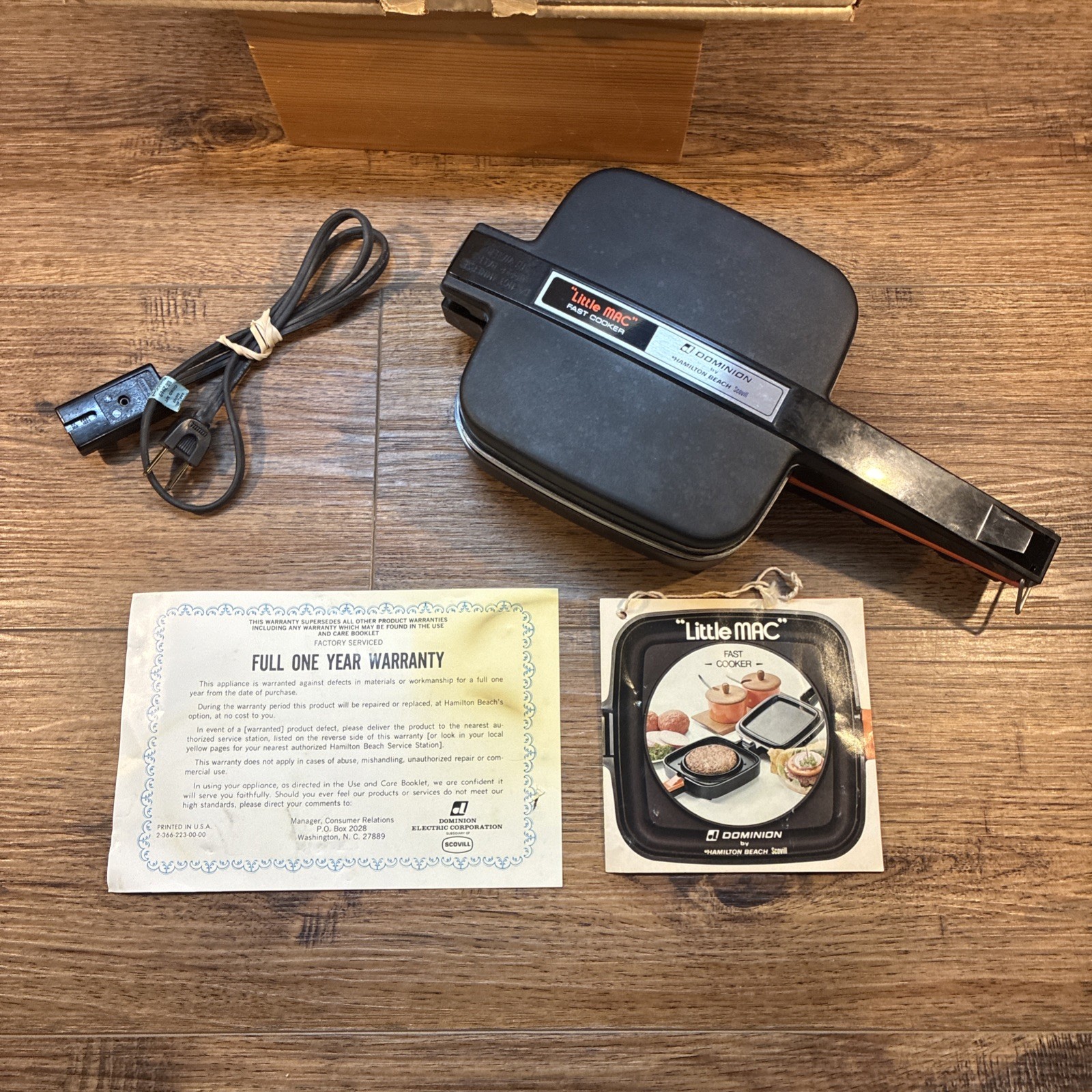 Little Mac 60 Second Burger Machine Model 2108 Original Box Paperwork Vintage