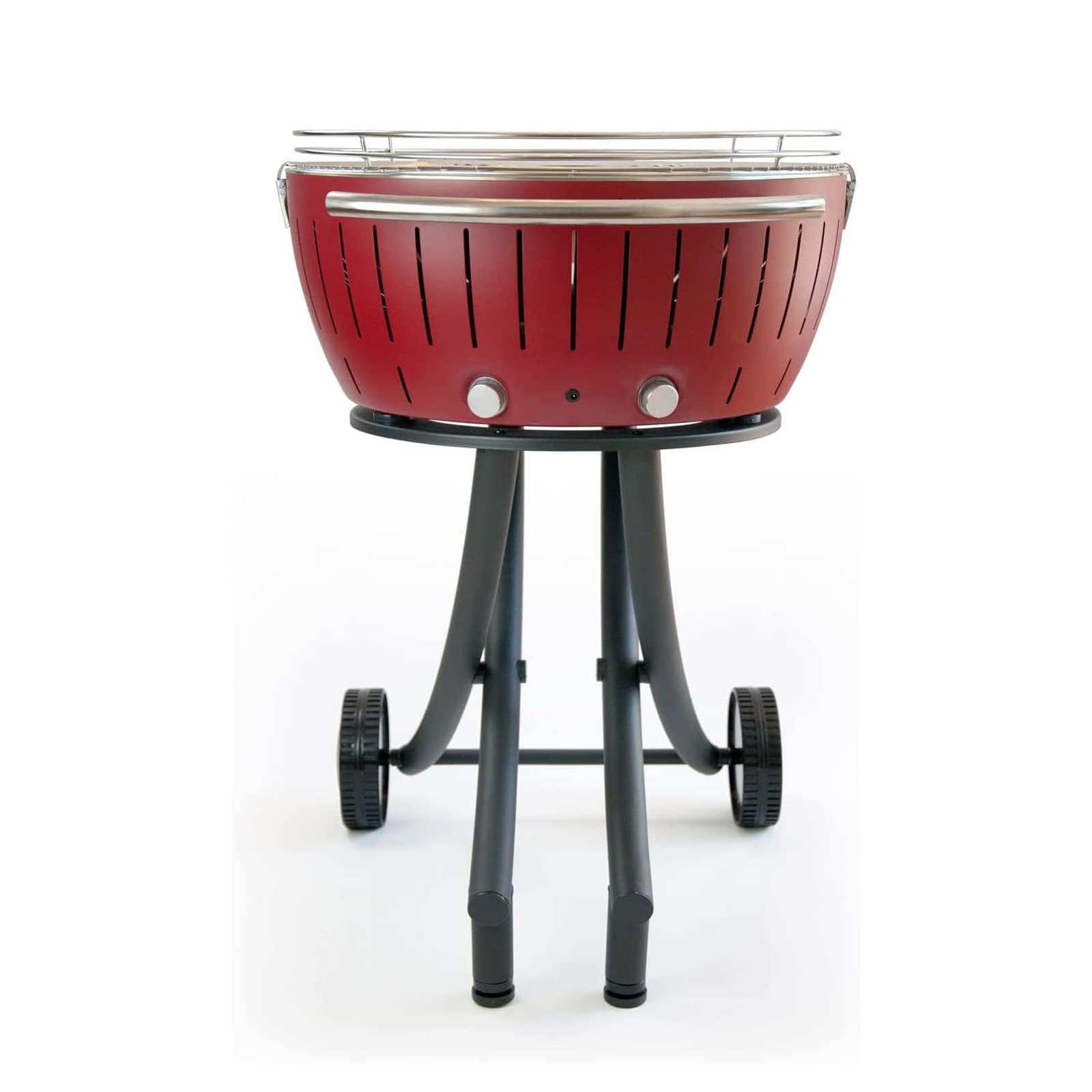 LotusGrill Smokeless Barbecue for Outdoor Dining with Glass Lid Cover and Stand