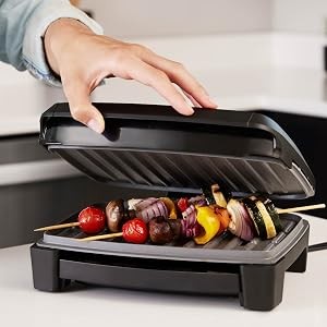Fully Submersible 4-Serving Grill | Dishwasher-safe grill with fast preheat,