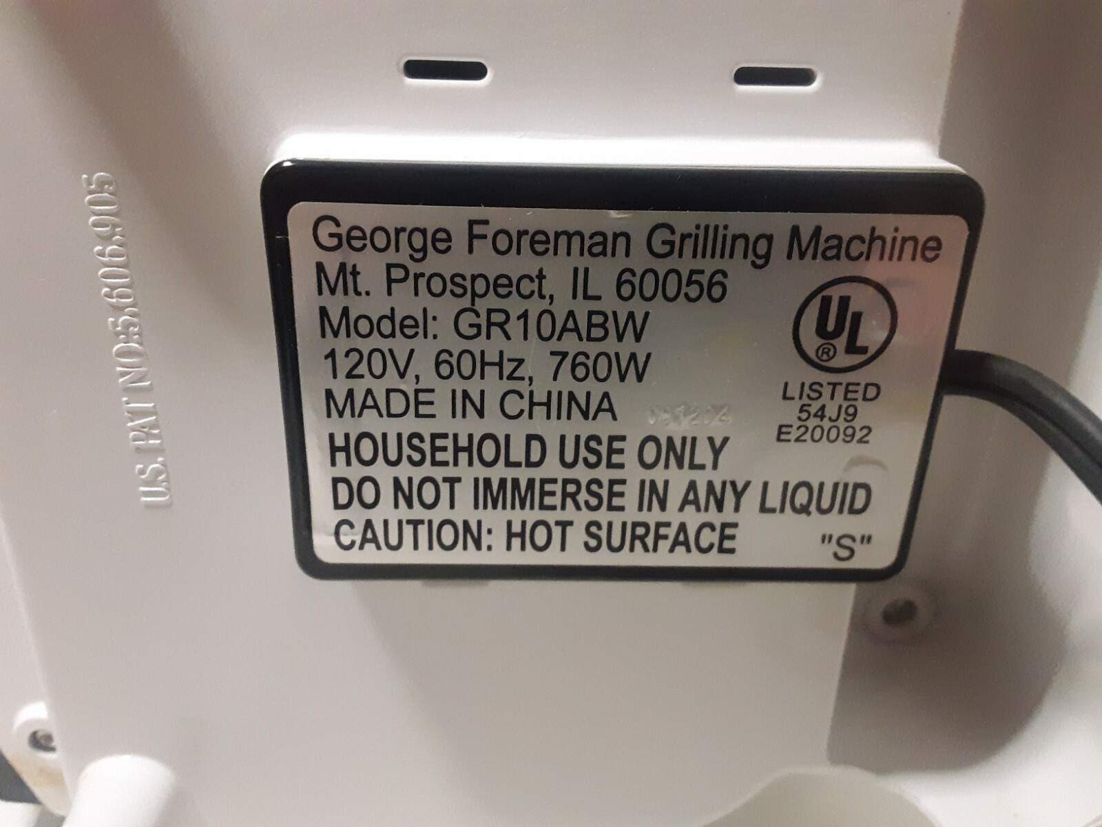 George Foreman Lean Mean Fat Reducing Grilling Machine Model GR10ABW