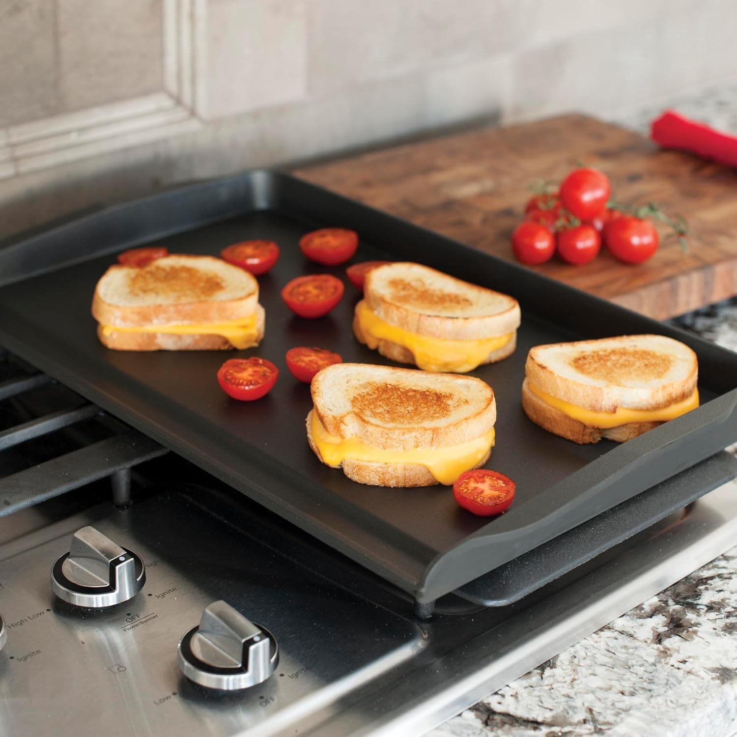 2 Burner Backsplash Griddle, Nonstick