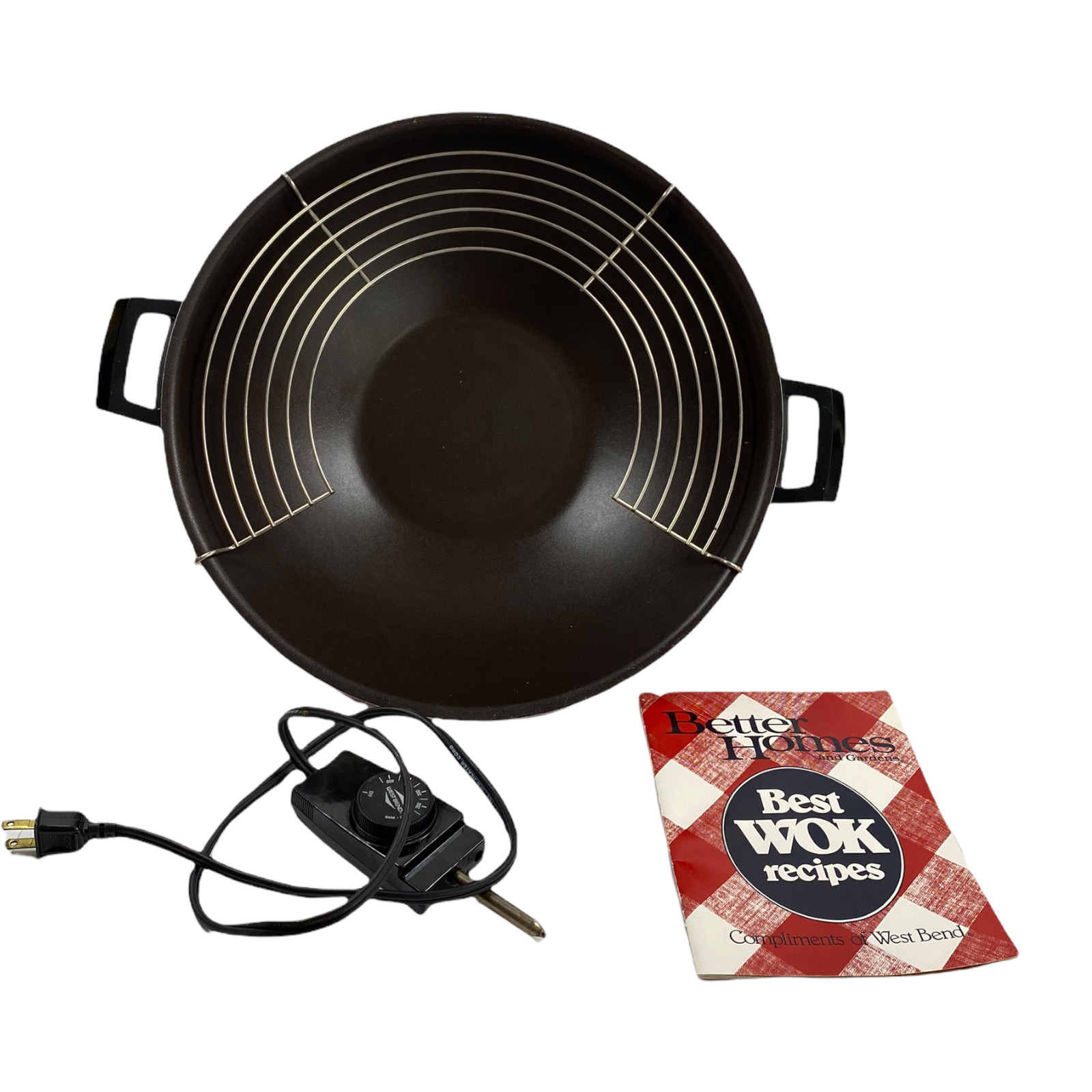 VTG Electric Wok by West Bend & Better Home and Gardens & Recipe Booklet
