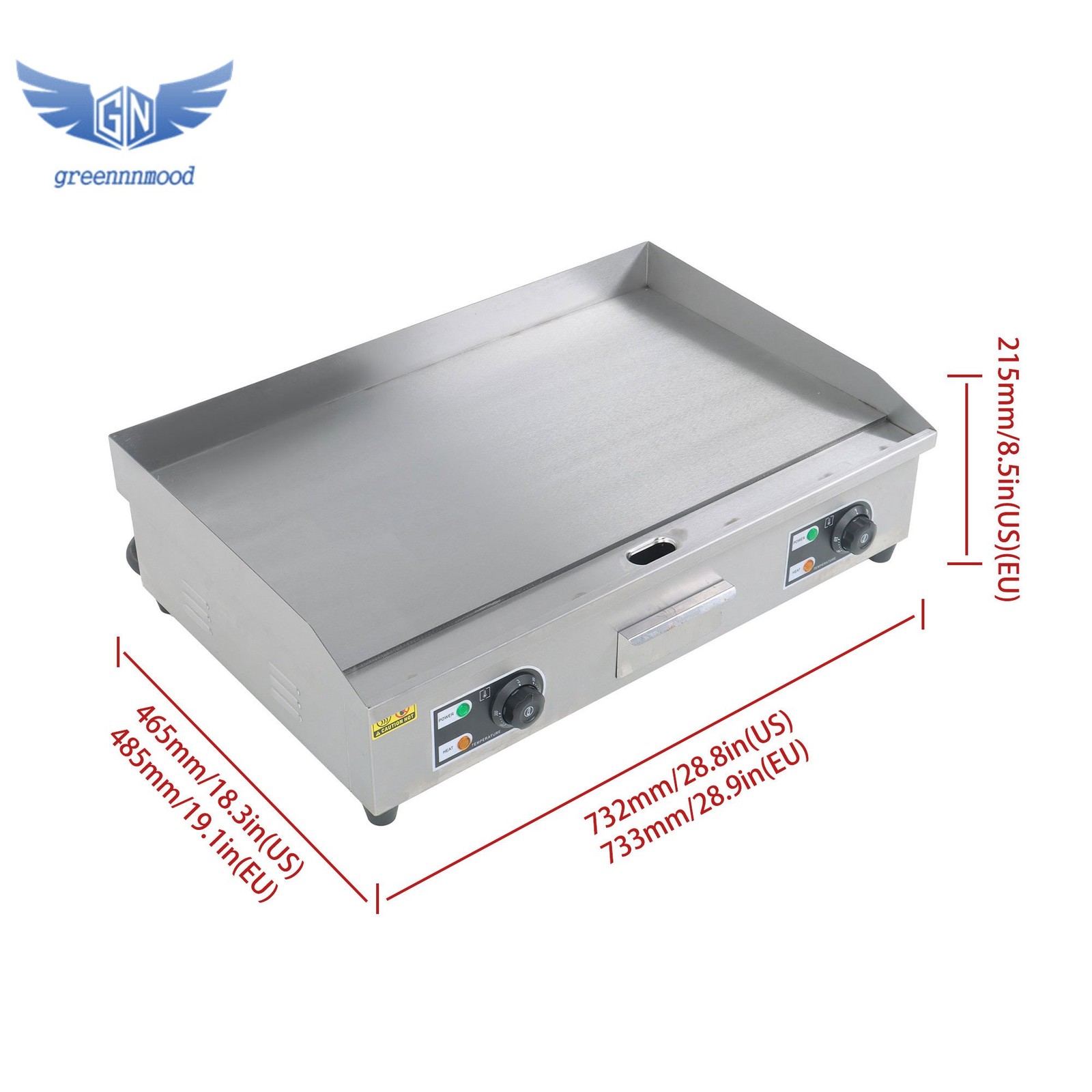 Commercial Electric Griddle Countertop Griddle Grill 30″Flat Top Grill 3000W